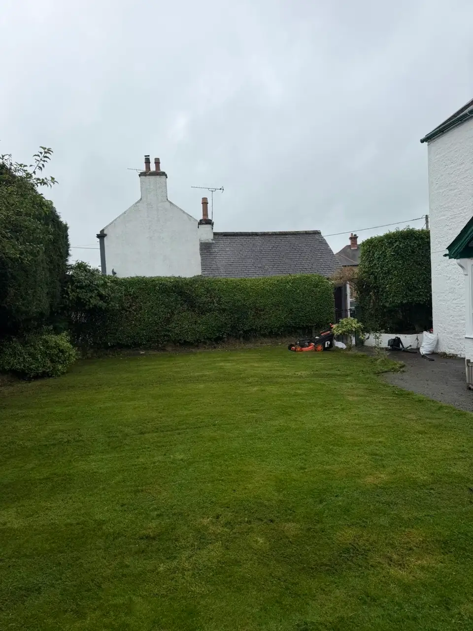 Lawn cut and hedge trimmed after garden maintenance in Lochmaben by RML Ground Maintenance